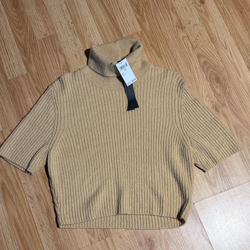 NWT House Of Harlow Ribbed Crop Turtleneck Sweater Size Large